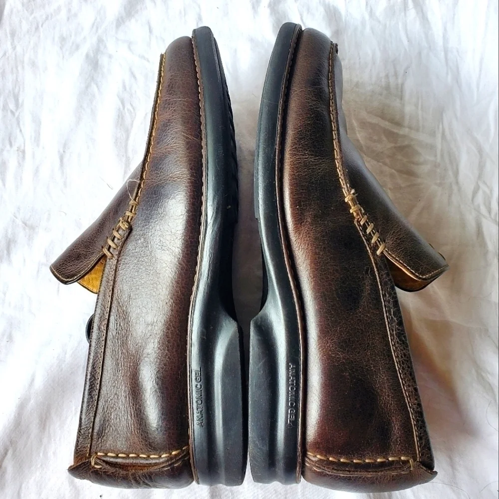 Martin Dingman Atomic Gel Slip On Driving Loafers Shoes Brown Size 9.5